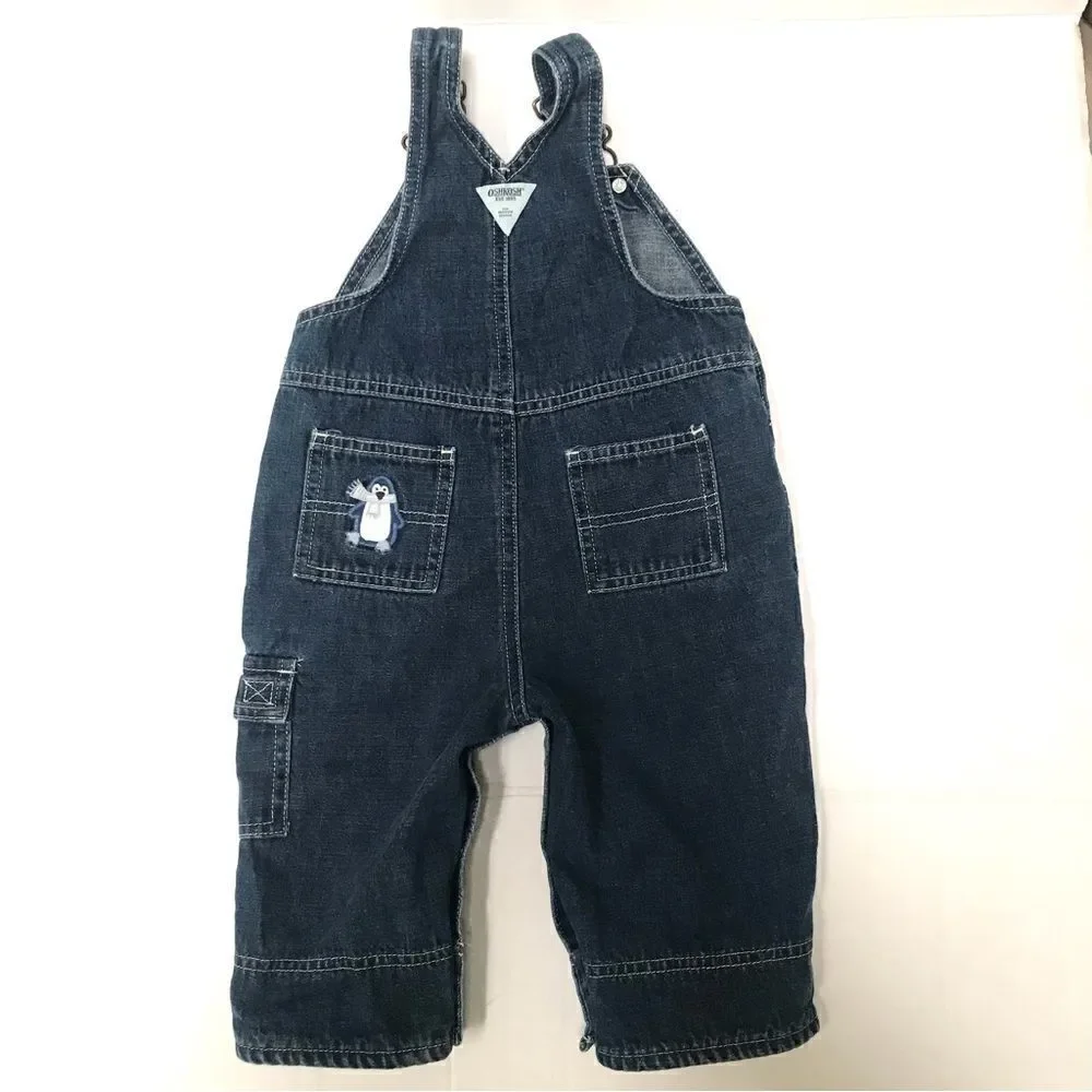 ‎OshKosh B’gosh polar expedition denim overalls 6–9 months